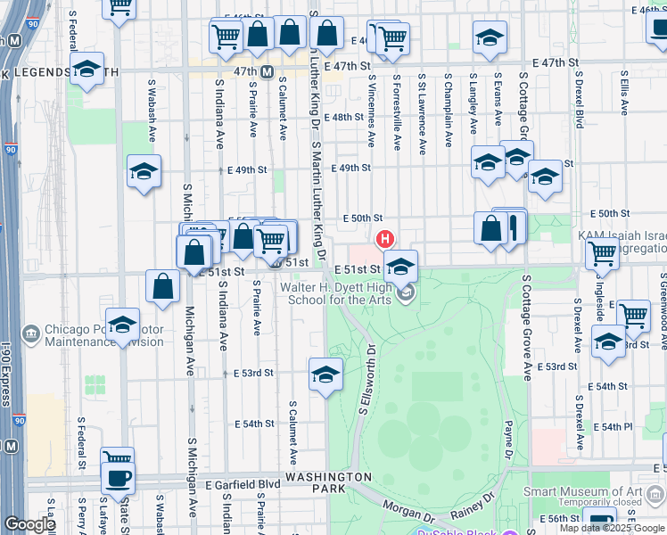 map of restaurants, bars, coffee shops, grocery stores, and more near in Chicago