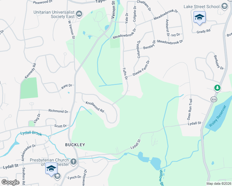 map of restaurants, bars, coffee shops, grocery stores, and more near 155 Tufts Drive in Manchester