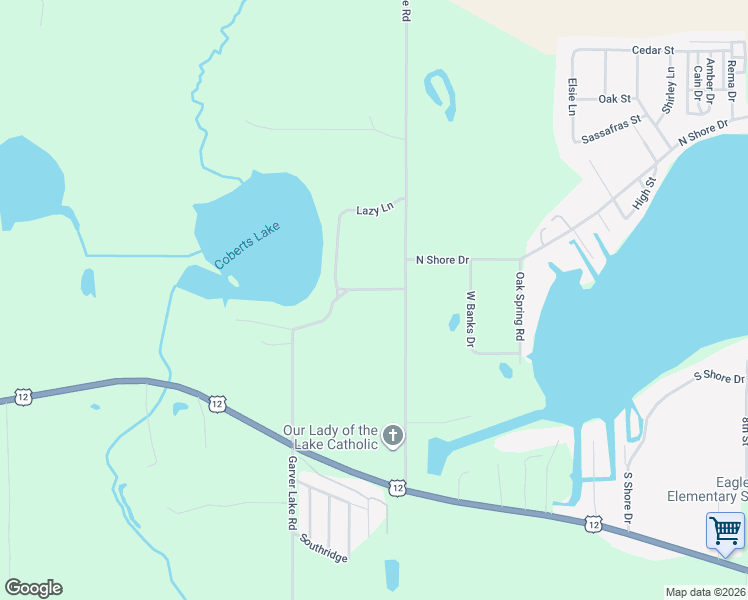 map of restaurants, bars, coffee shops, grocery stores, and more near 68501-68655 Garver Lake Road in Edwardsburg