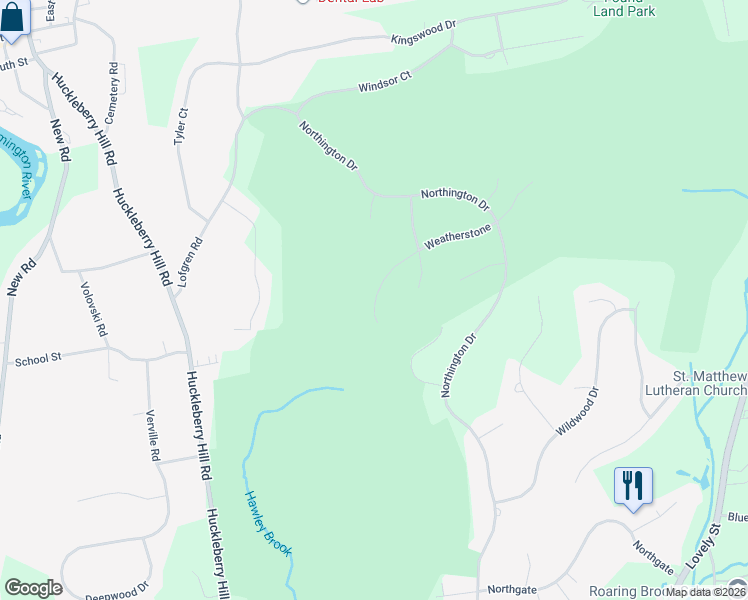 map of restaurants, bars, coffee shops, grocery stores, and more near 66 Weatherstone in Avon