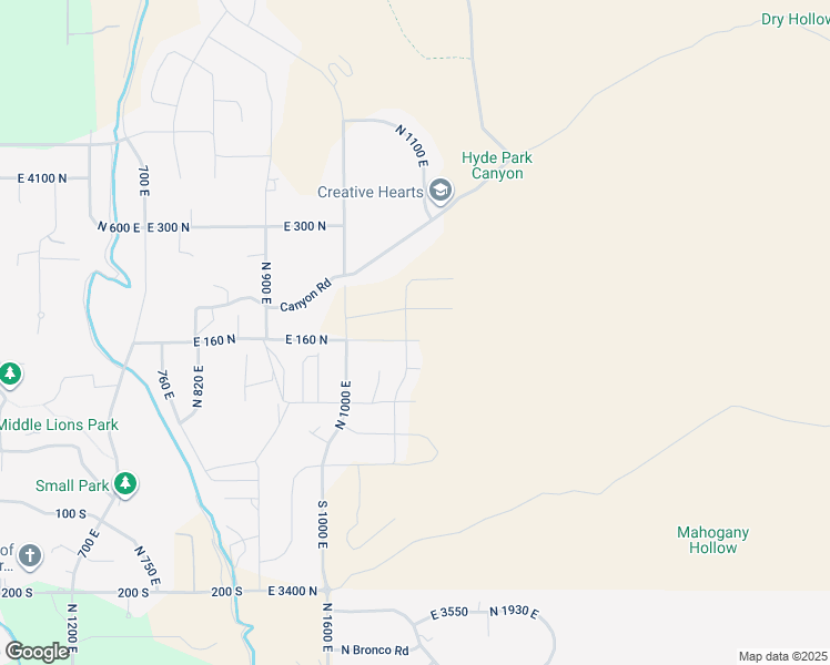 map of restaurants, bars, coffee shops, grocery stores, and more near 1113 East 160 North in Hyde Park