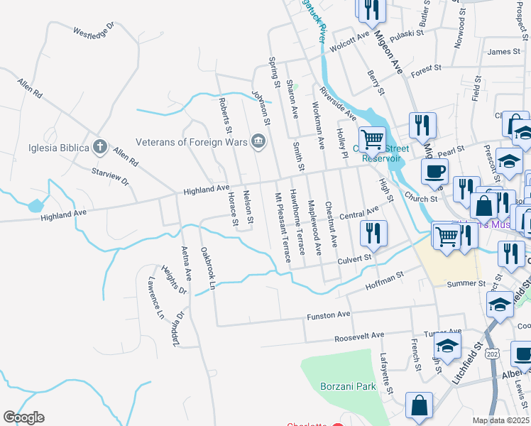 map of restaurants, bars, coffee shops, grocery stores, and more near 86 Colorado Avenue North in Torrington