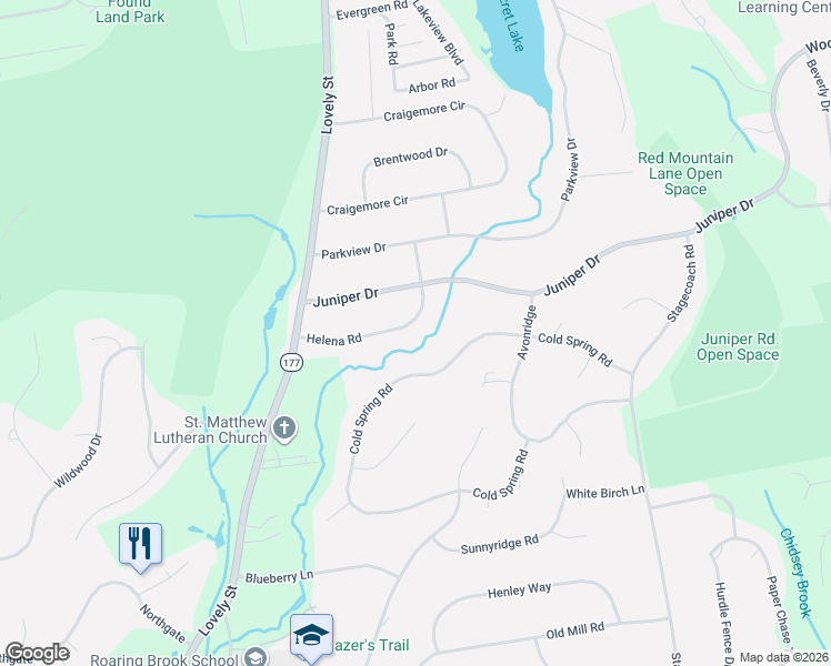 map of restaurants, bars, coffee shops, grocery stores, and more near 49 Helena Road in Avon