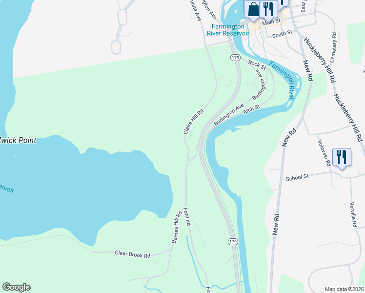 map of restaurants, bars, coffee shops, grocery stores, and more near 31 Claire Hill Road in Burlington