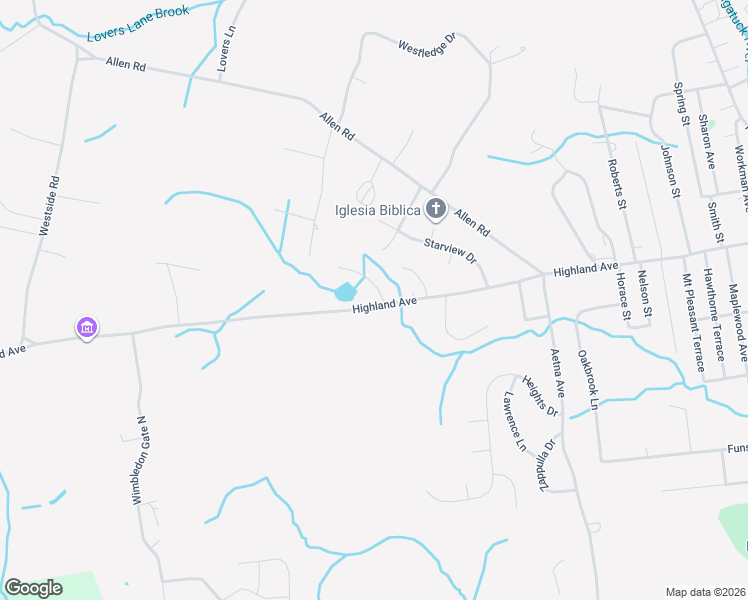 map of restaurants, bars, coffee shops, grocery stores, and more near 694 Highland Avenue in Torrington