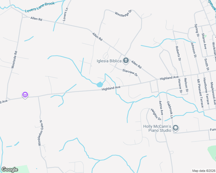 map of restaurants, bars, coffee shops, grocery stores, and more near 694 Highland Avenue in Torrington
