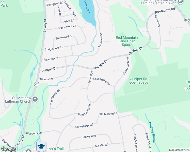 map of restaurants, bars, coffee shops, grocery stores, and more near 12 Avonridge in Avon