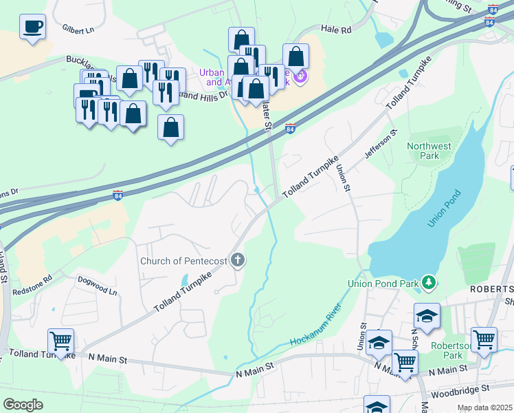 map of restaurants, bars, coffee shops, grocery stores, and more near 30 Catherines Way in Manchester