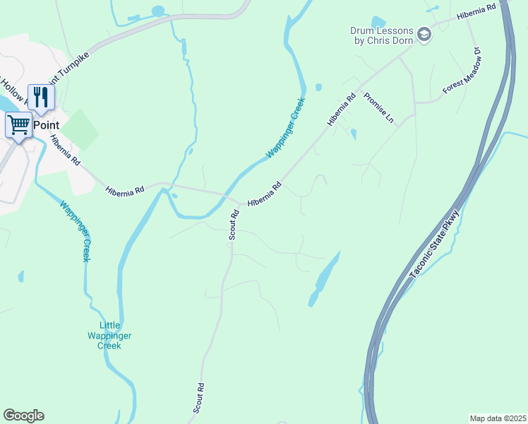 map of restaurants, bars, coffee shops, grocery stores, and more near 168 Hibernia Road in Salt Point