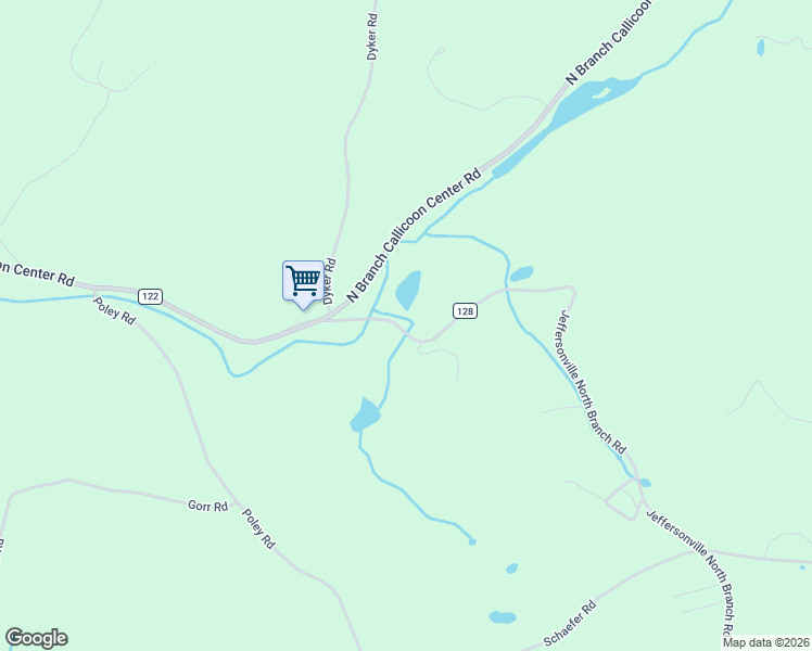 map of restaurants, bars, coffee shops, grocery stores, and more near 600 Jeffersonville North Branch Road in North Branch
