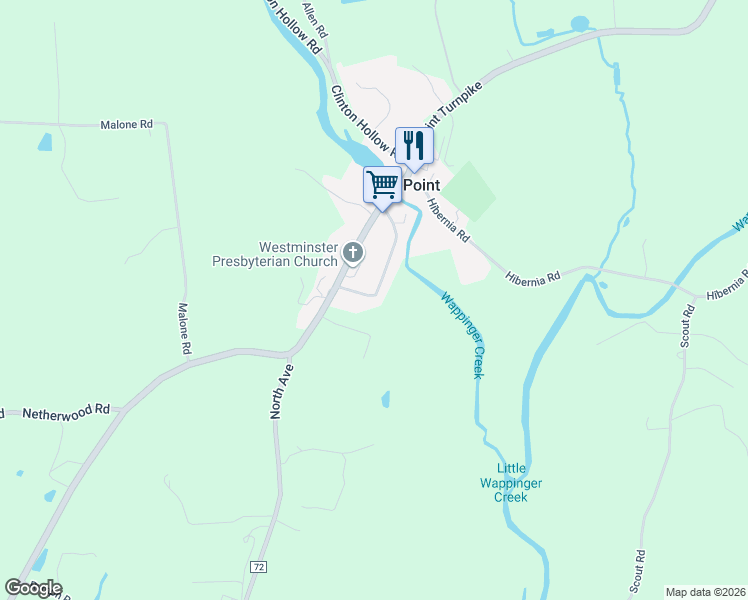 map of restaurants, bars, coffee shops, grocery stores, and more near 10 Cottage Street in Salt Point