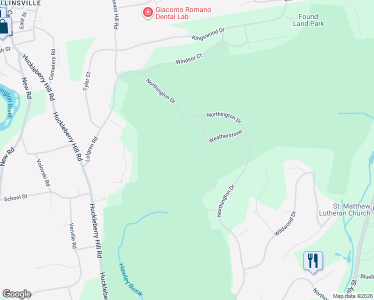 map of restaurants, bars, coffee shops, grocery stores, and more near 48 Weatherstone in Avon