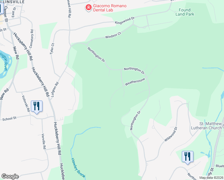 map of restaurants, bars, coffee shops, grocery stores, and more near 48 Weatherstone in Avon