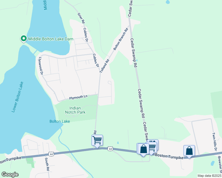 map of restaurants, bars, coffee shops, grocery stores, and more near 15 Sunset Lane in Bolton
