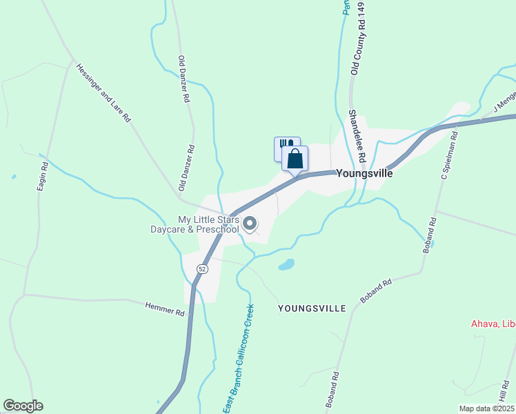 map of restaurants, bars, coffee shops, grocery stores, and more near 4085 New York 52 in Sullivan County