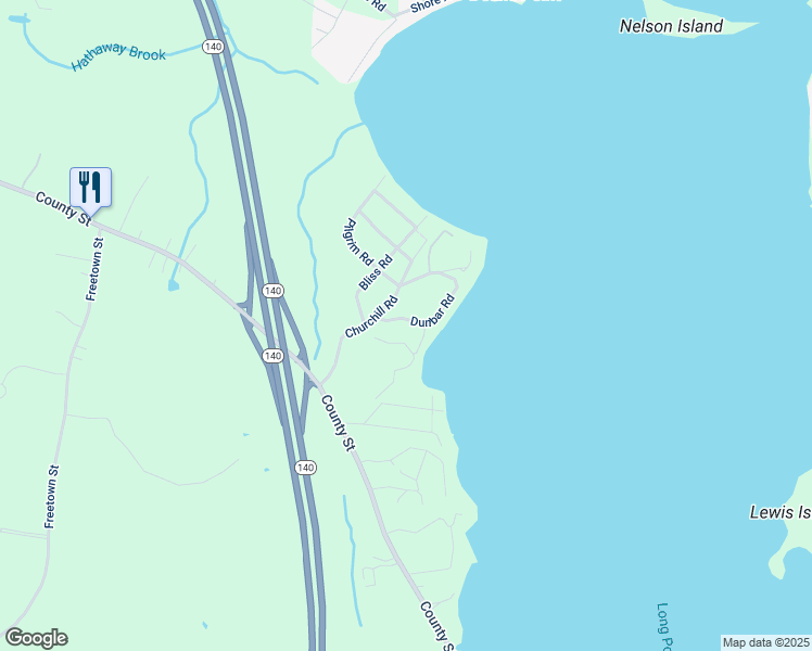 map of restaurants, bars, coffee shops, grocery stores, and more near 26 Dunbar Road in Lakeville