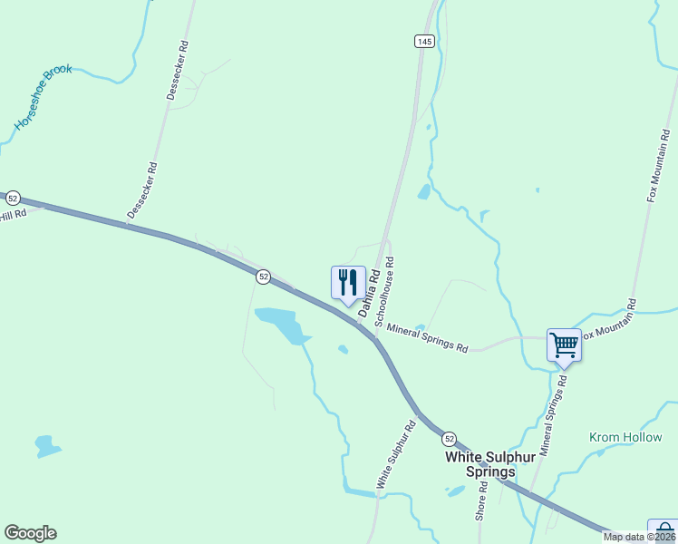 map of restaurants, bars, coffee shops, grocery stores, and more near 28 Rolling Meadows Road in White Sulphur Springs