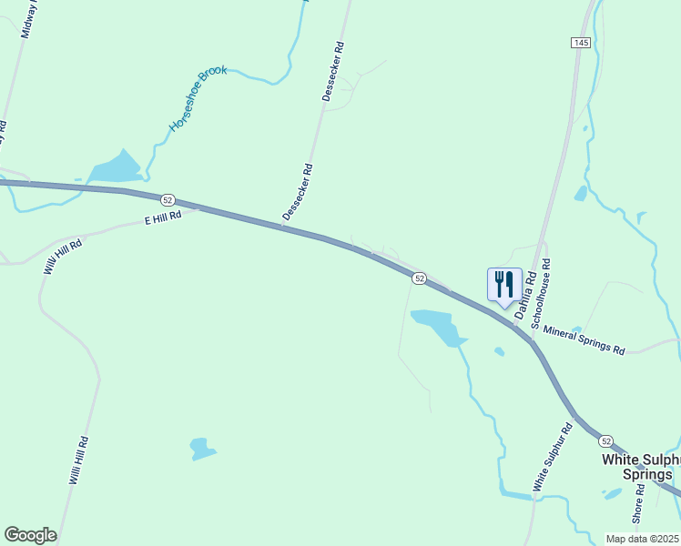 map of restaurants, bars, coffee shops, grocery stores, and more near 3508 New York 52 in White Sulphur Springs