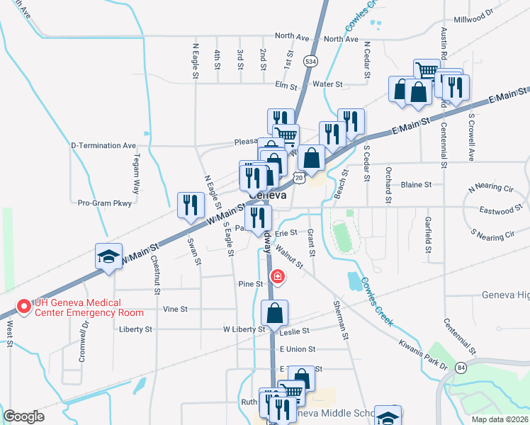 map of restaurants, bars, coffee shops, grocery stores, and more near in Unionville