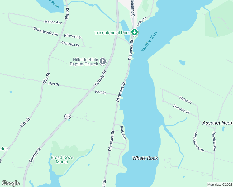map of restaurants, bars, coffee shops, grocery stores, and more near 2440 Pleasant Street in Dighton
