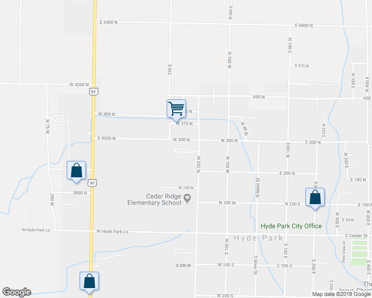 map of restaurants, bars, coffee shops, grocery stores, and more near 275 West 260 North in Hyde Park