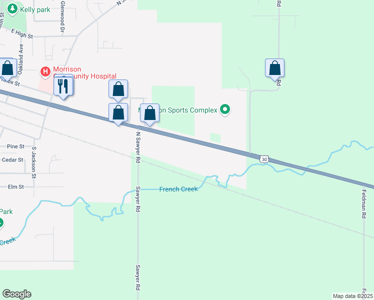 map of restaurants, bars, coffee shops, grocery stores, and more near 9721 Lincoln Road in Morrison