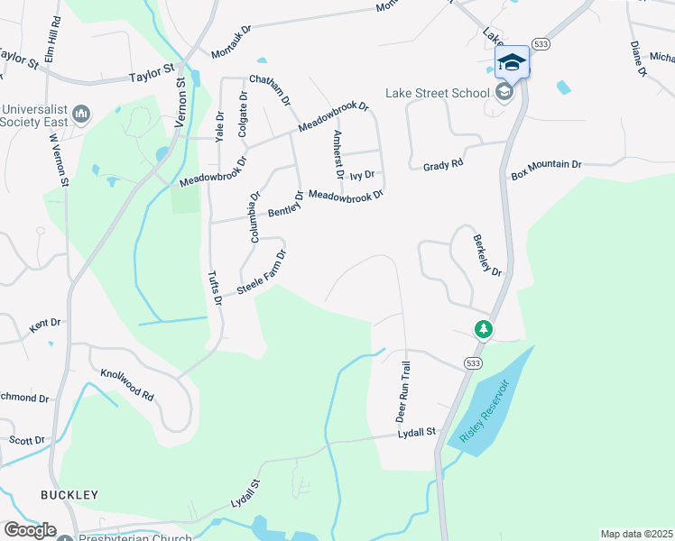 map of restaurants, bars, coffee shops, grocery stores, and more near 241 Deer Run Trail in Manchester