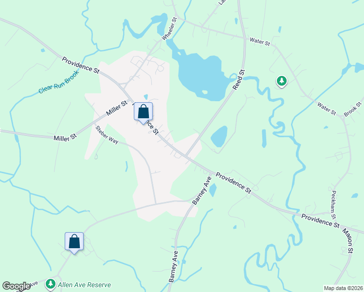 map of restaurants, bars, coffee shops, grocery stores, and more near 228 Providence Street in Rehoboth