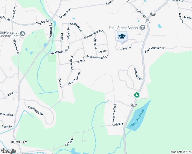 map of restaurants, bars, coffee shops, grocery stores, and more near 241 Deer Run Trail in Manchester