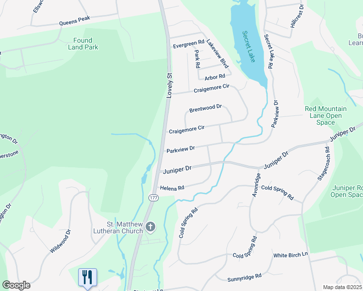 map of restaurants, bars, coffee shops, grocery stores, and more near 18 Parkview Drive in Avon