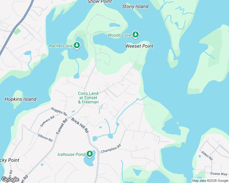 map of restaurants, bars, coffee shops, grocery stores, and more near 343 Tonset Road in Orleans