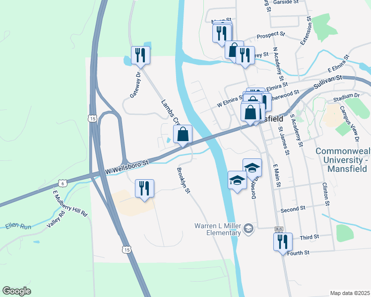 map of restaurants, bars, coffee shops, grocery stores, and more near 102 Grand Army of the Republic Hwy in Mansfield