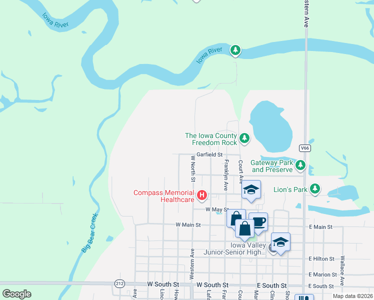 map of restaurants, bars, coffee shops, grocery stores, and more near 1297-1427 Western Avenue in Marengo
