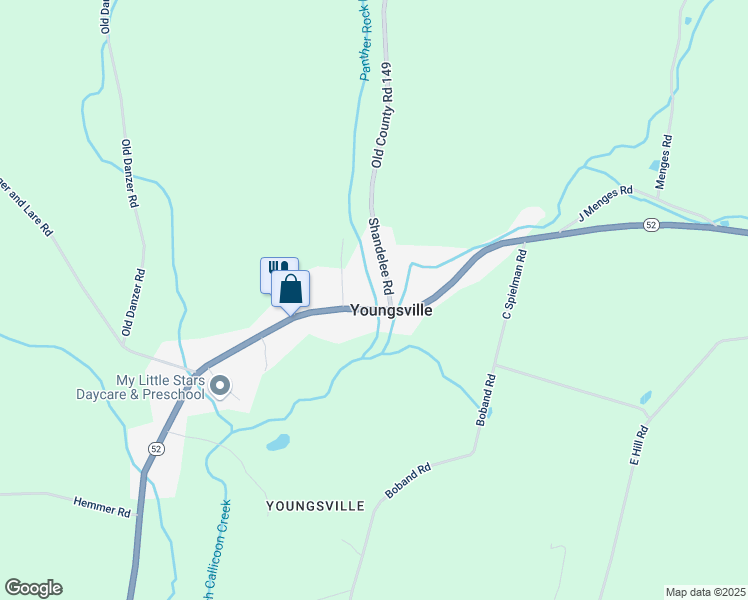 map of restaurants, bars, coffee shops, grocery stores, and more near 1822 Shandelee Road in Sullivan County