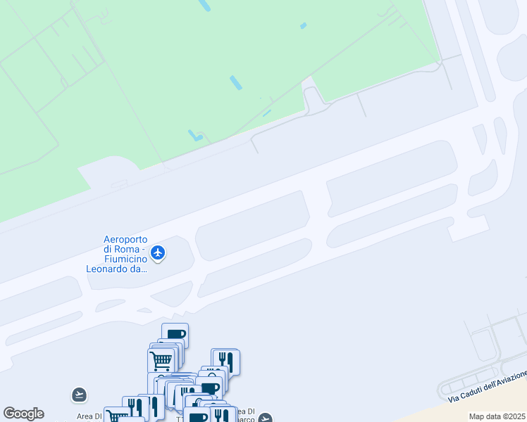 map of restaurants, bars, coffee shops, grocery stores, and more near Via L.Da Vinci in Città metropolitana di Roma Capitale