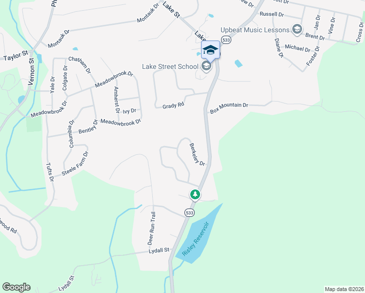 map of restaurants, bars, coffee shops, grocery stores, and more near 56 Berkeley Drive in Vernon