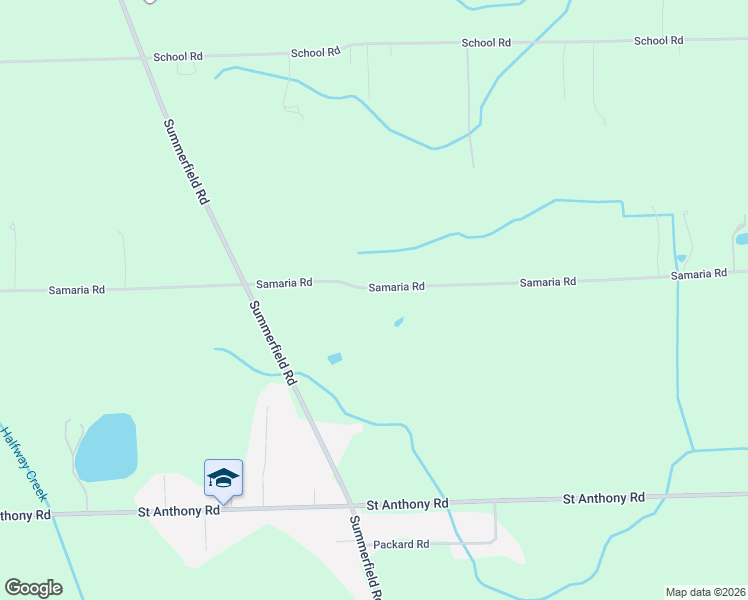 map of restaurants, bars, coffee shops, grocery stores, and more near 4216 Samaria Road in Temperance