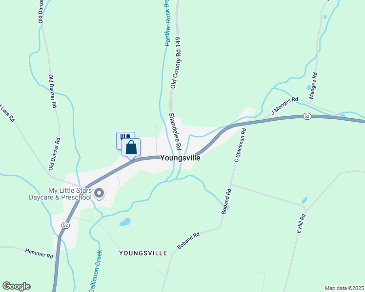 map of restaurants, bars, coffee shops, grocery stores, and more near 1825 Shandelee Road in Livingston Manor