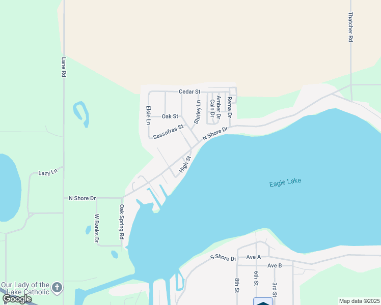 map of restaurants, bars, coffee shops, grocery stores, and more near 24211 High Street in Edwardsburg