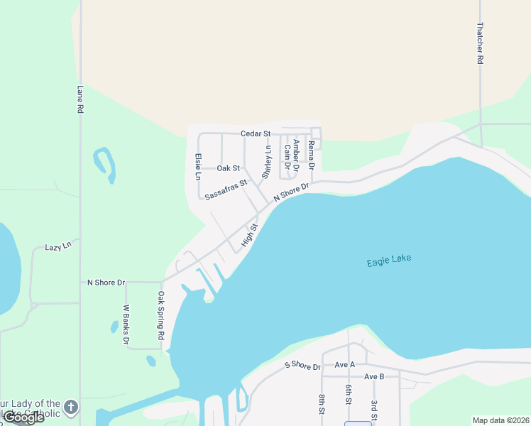 map of restaurants, bars, coffee shops, grocery stores, and more near 24211 High Street in Edwardsburg