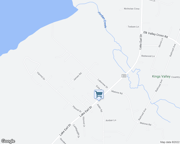 map of restaurants, bars, coffee shops, grocery stores, and more near 119 Esta Lane in Crescent City