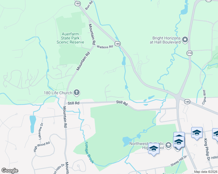map of restaurants, bars, coffee shops, grocery stores, and more near 1 Avery Road in Bloomfield