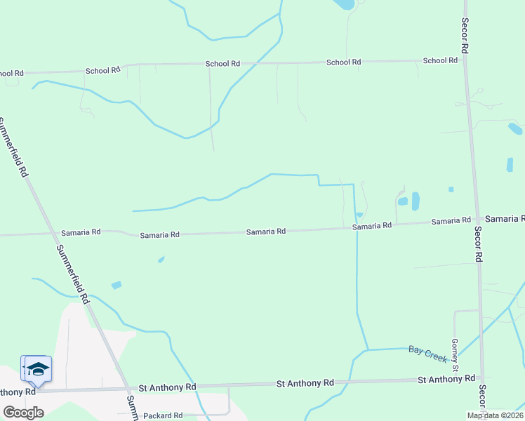 map of restaurants, bars, coffee shops, grocery stores, and more near 3800 Samaria Road in Temperance