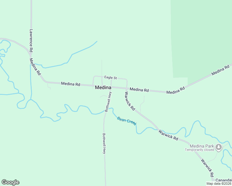 map of restaurants, bars, coffee shops, grocery stores, and more near 12427 Medina Road in Hudson