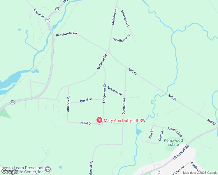 map of restaurants, bars, coffee shops, grocery stores, and more near 3 Suzanne Drive in Freetown