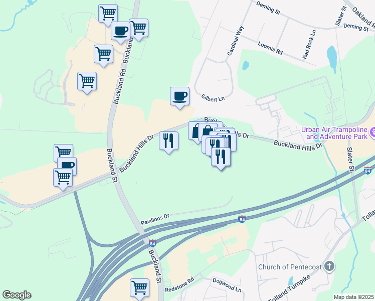 map of restaurants, bars, coffee shops, grocery stores, and more near in Manchester