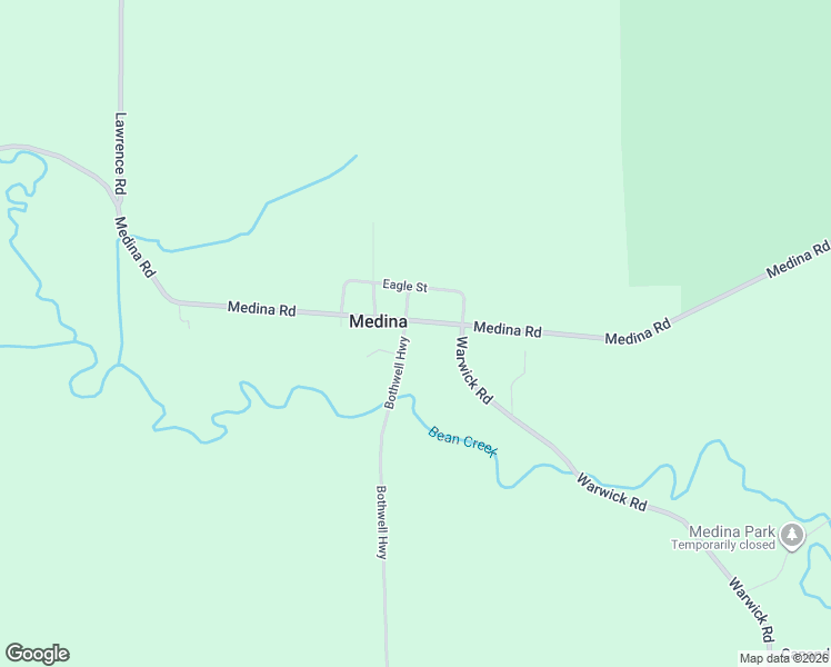 map of restaurants, bars, coffee shops, grocery stores, and more near 12427 Medina Road in Hudson