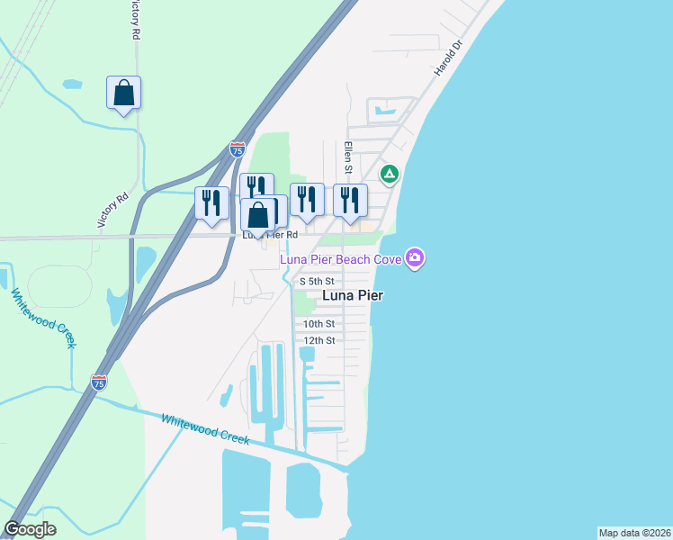 map of restaurants, bars, coffee shops, grocery stores, and more near 4343 3rd Street in Luna Pier