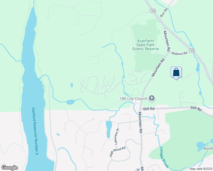 map of restaurants, bars, coffee shops, grocery stores, and more near 16 Stratford Park in Bloomfield