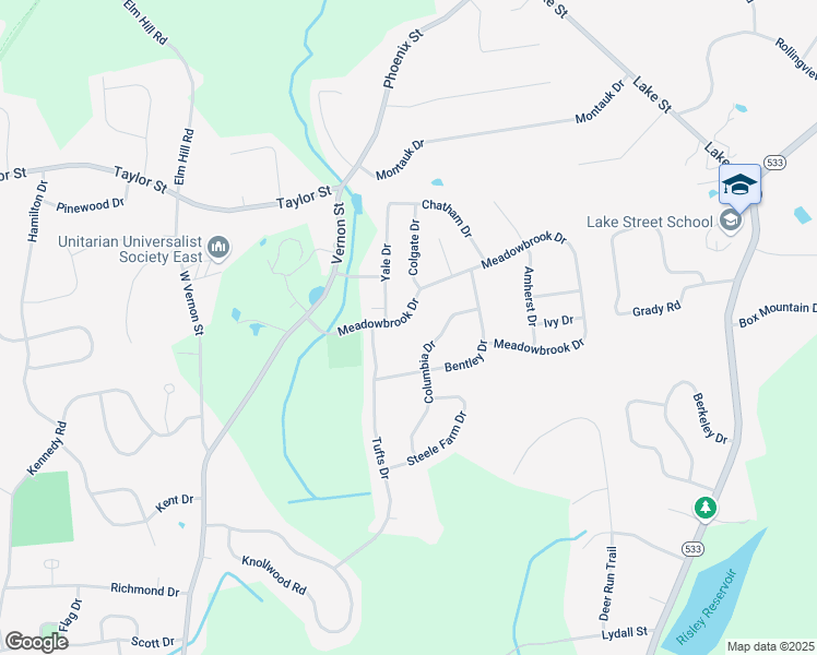map of restaurants, bars, coffee shops, grocery stores, and more near 90 Meadowbrook Drive in Manchester
